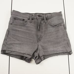 Madewell High Rise Cuffed Denim Gray Slater Shorts Womens Sz 27 M5774